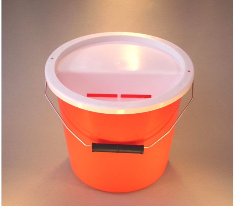 Orange Charity Money Collection Box/Bucket